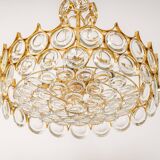 Brass and crystal chandelier designed by Sciolari for Palwa, Germany, 1970s.