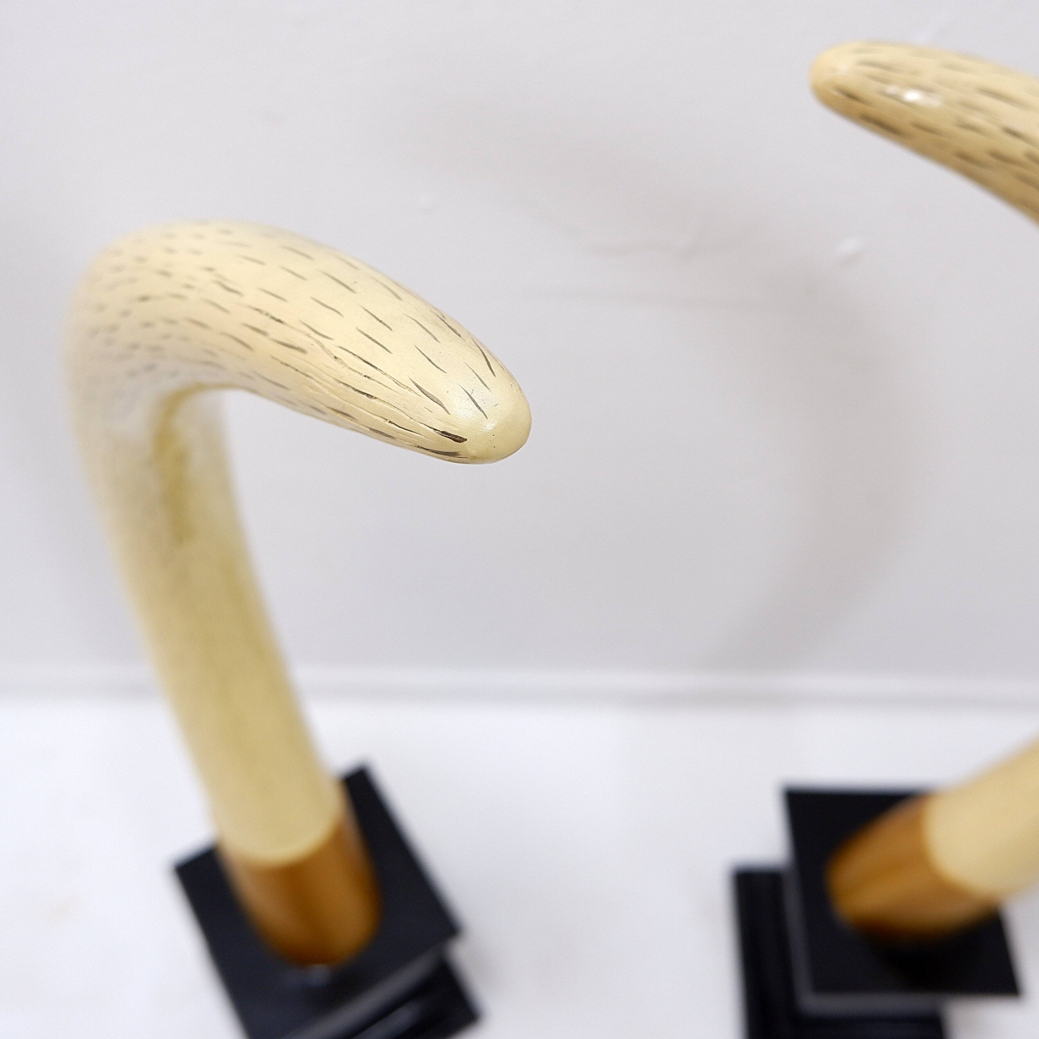 Pair of fake elephant tusks - 20th century H:82cm