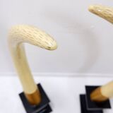 Pair of fake elephant tusks - 20th century H:82cm