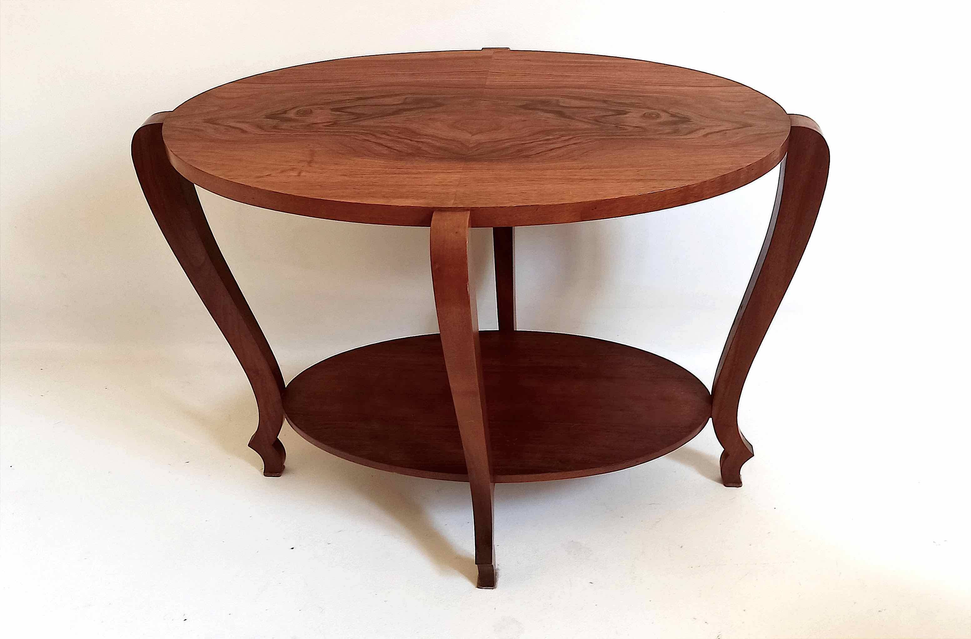 Art Deco oval pedestal table Width 80 cm