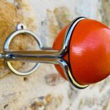 Space Age Chrome and Wood Wall Coat Rack 1970s