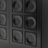 Black brutalist sideboard with graphic patterned doors, belgium 1970s