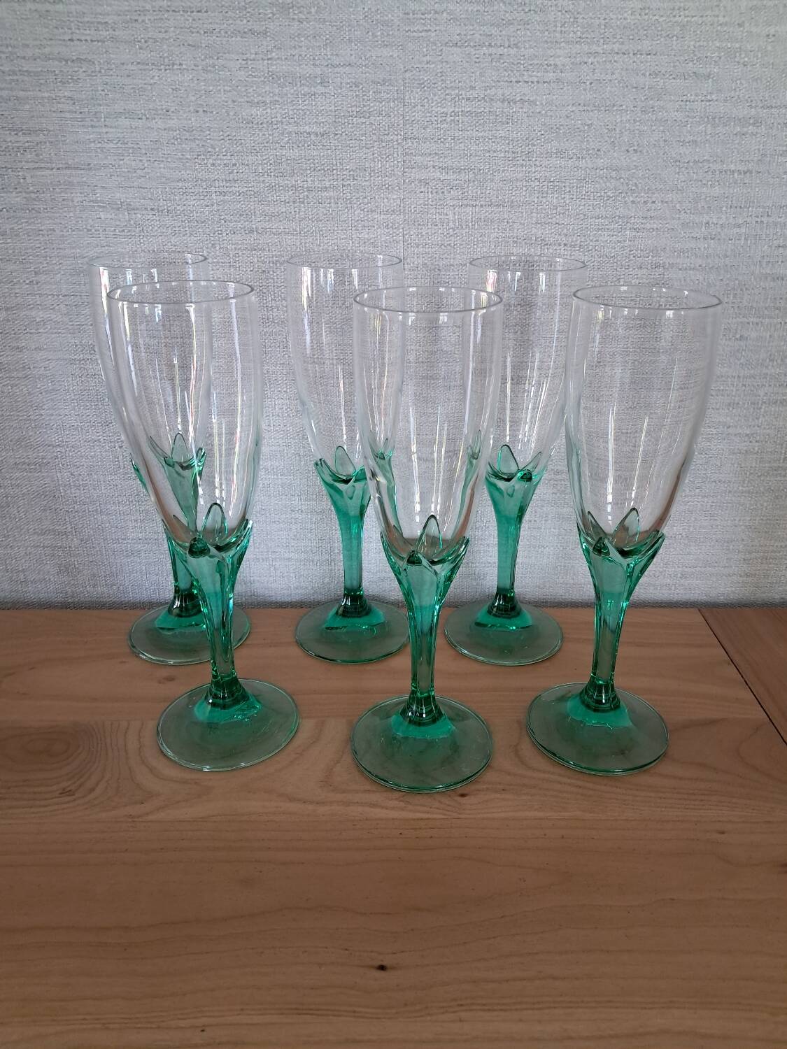 6 Bormioli Rocco champagne flutes from the 1990s