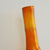 Vase bottle glass amber amber, 70s