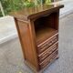 Side table with 3 drawers in solid wood, tall bedside table.
