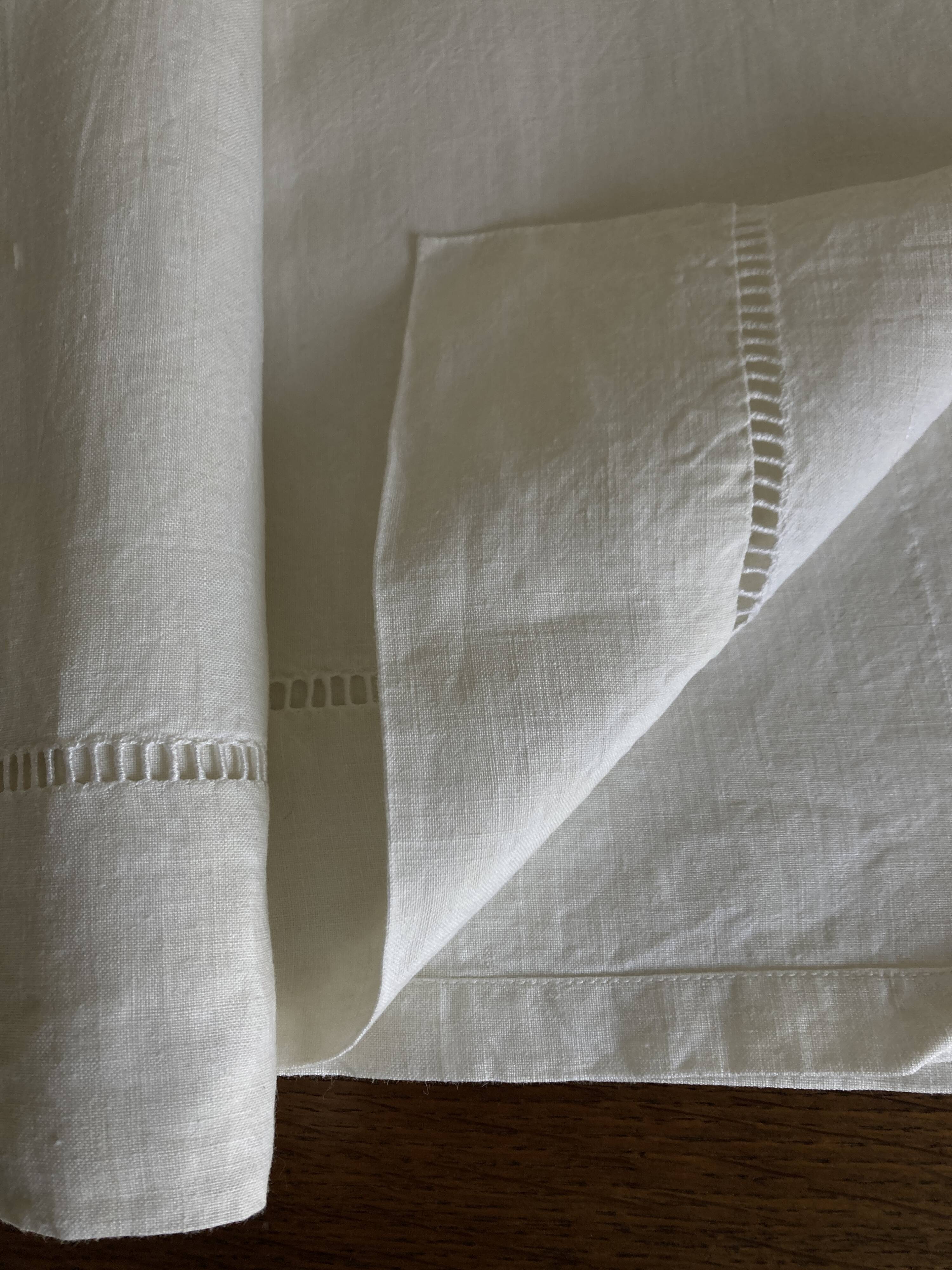 Linen sheet, reserve of antique trousseau, new with openwork and BL modernist L180