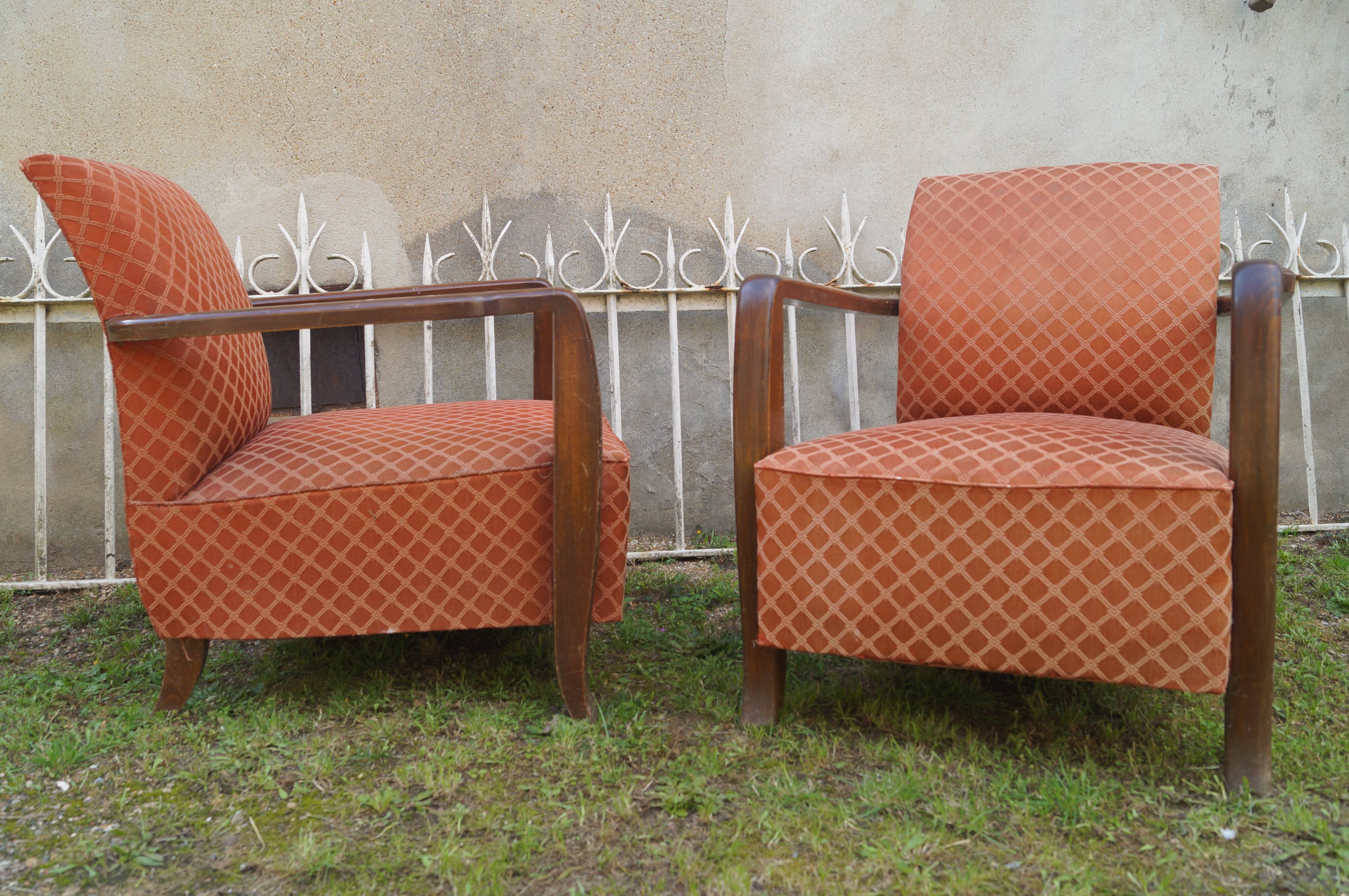 Pair of art-deco armchairs 1930