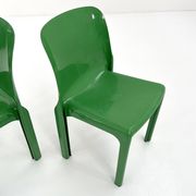 Set of 4 green Selene chairs by Vico Magistretti for Artemide, 1970