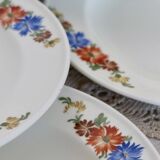 6 Royal Sphinx Maastricht earthenware dessert plates made in Holland earthenware polychrome floral pattern