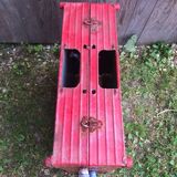 Old table football toy red metal + vintage wood players