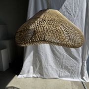 Suspension or rattan lampshade in the shape of a cloud or flattened bubble D60 H35