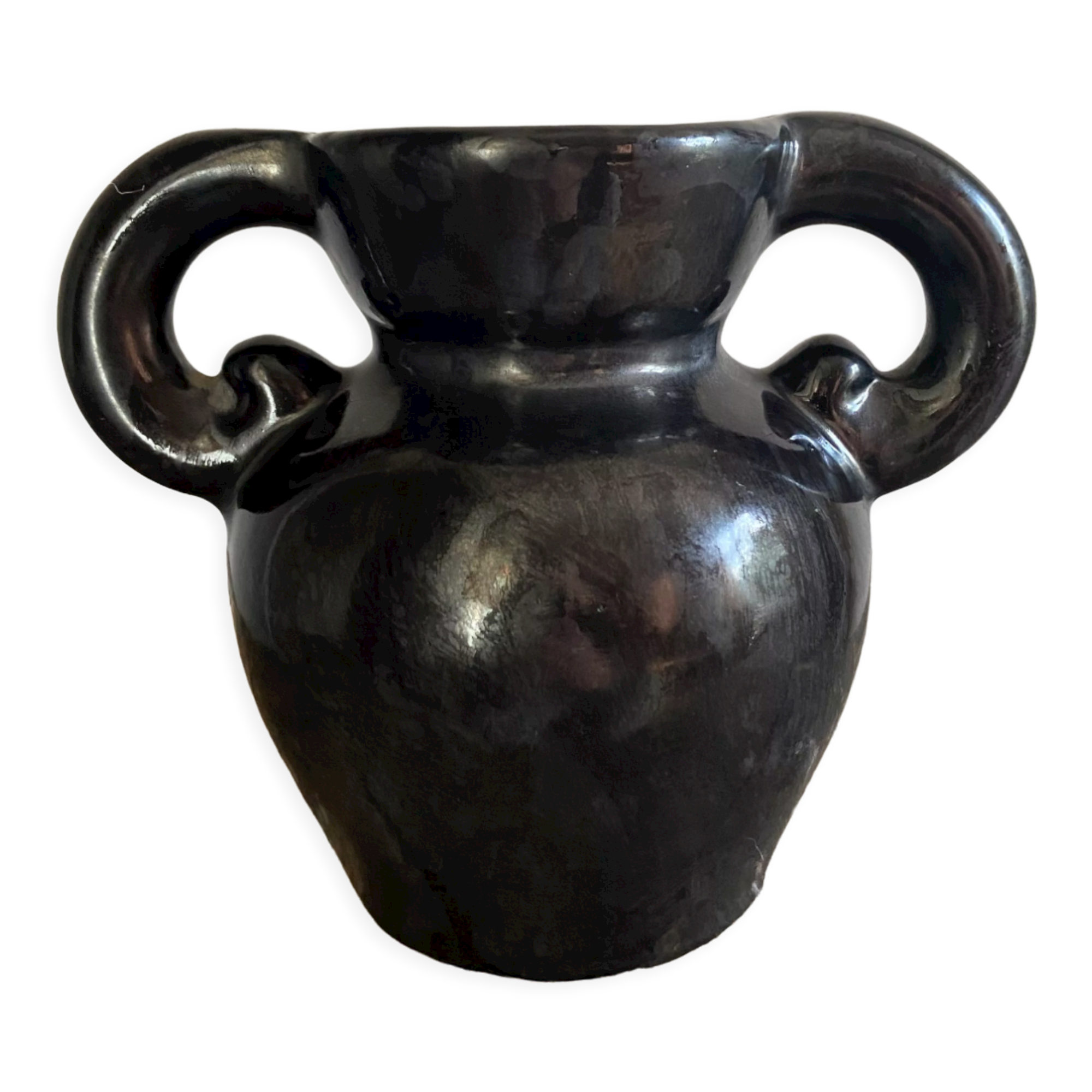 Design black vase with ears