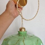 Suspension verte marbrée caramel