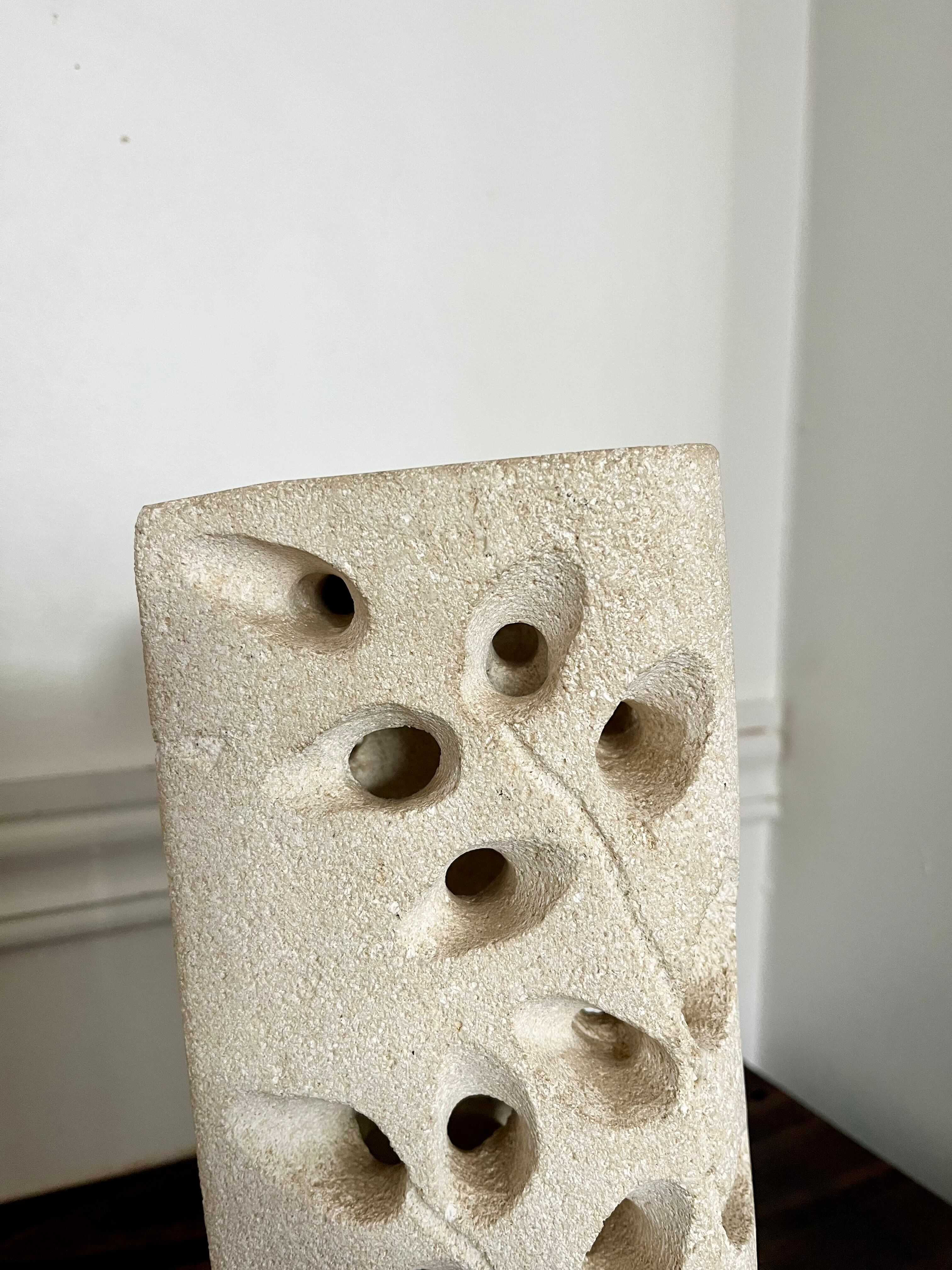 1970s stone sculpture lamp