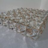 Large gold-plated and crystal glass flush mount from Kinkeldey, Germany, 1970s.