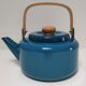Teapot blue enamelled sheet metal design