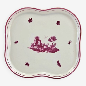 Dish Gien tray model pink landscapes 1960/1971