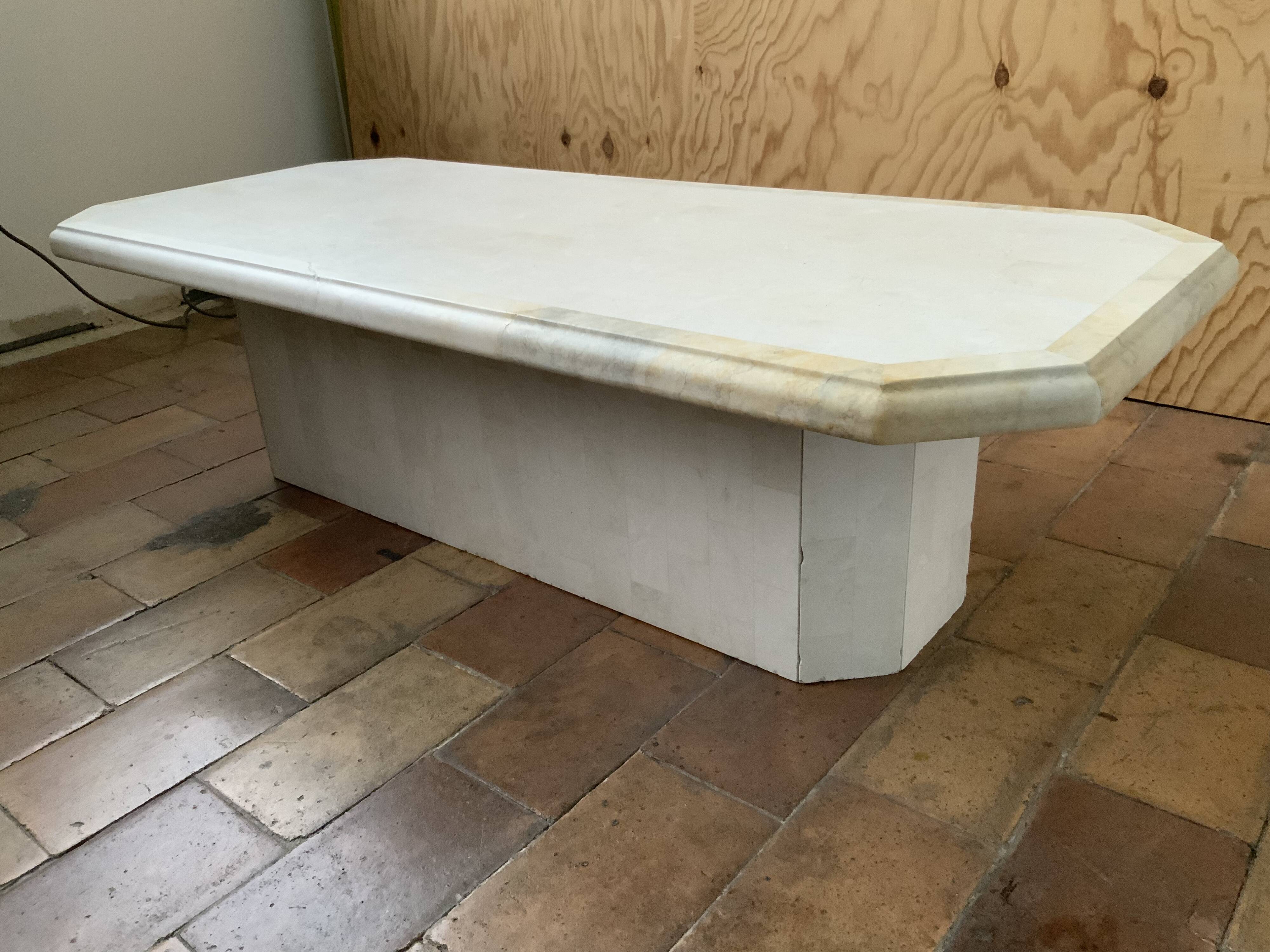 Travertine coffee table