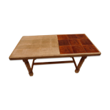 Table low vintage with tile inserts