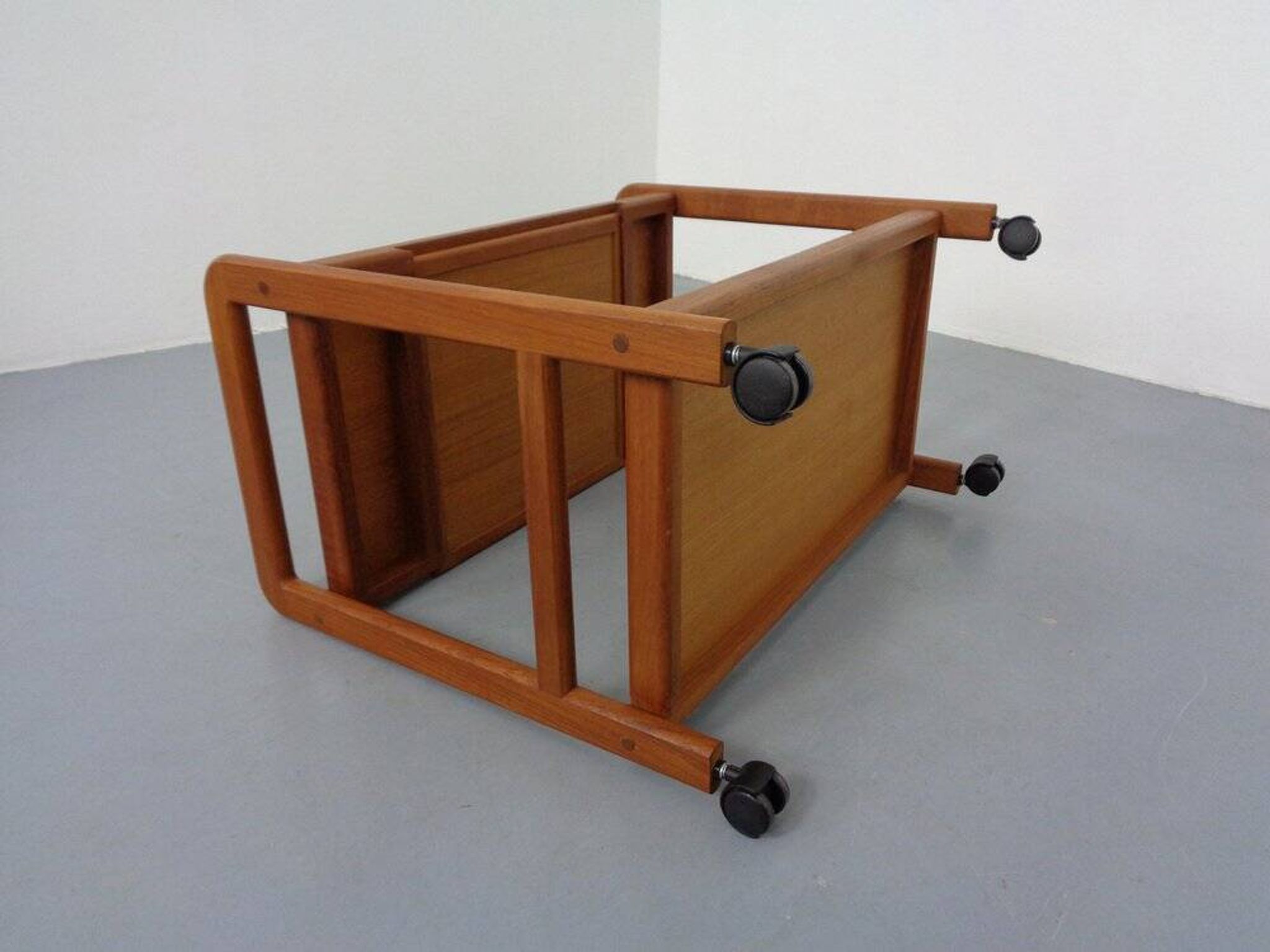 Danish Teak Bar Cart with Removable Tray, 1960s