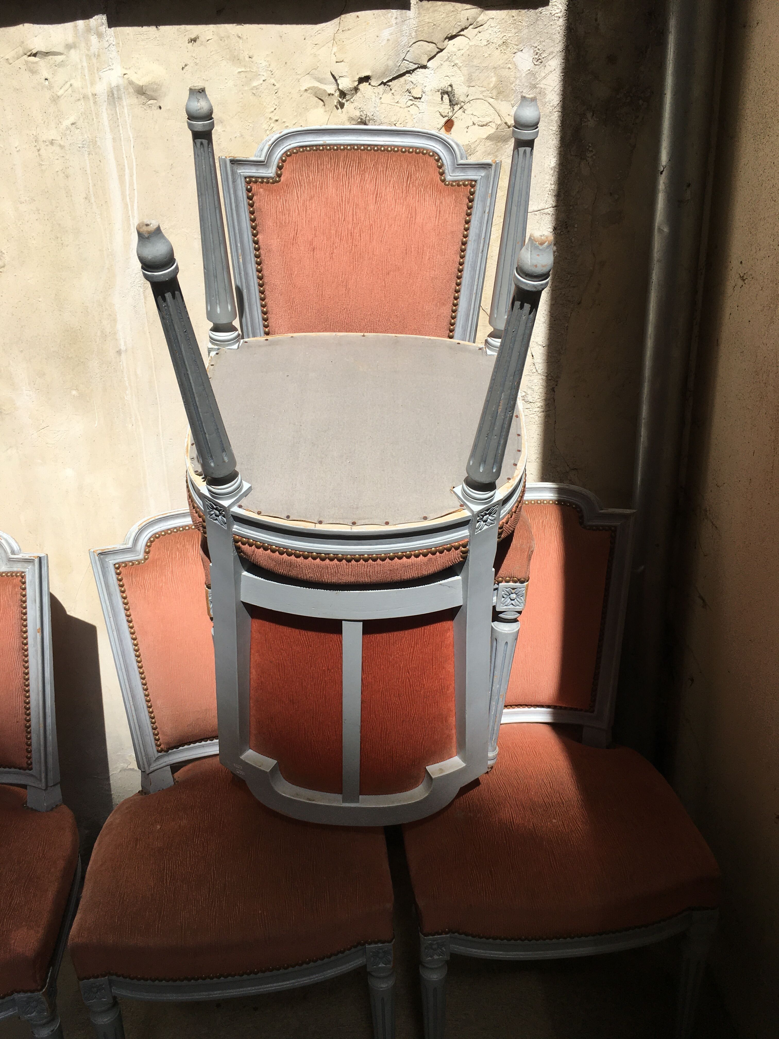 Series of 6 chairs XXeme style Louis XVI