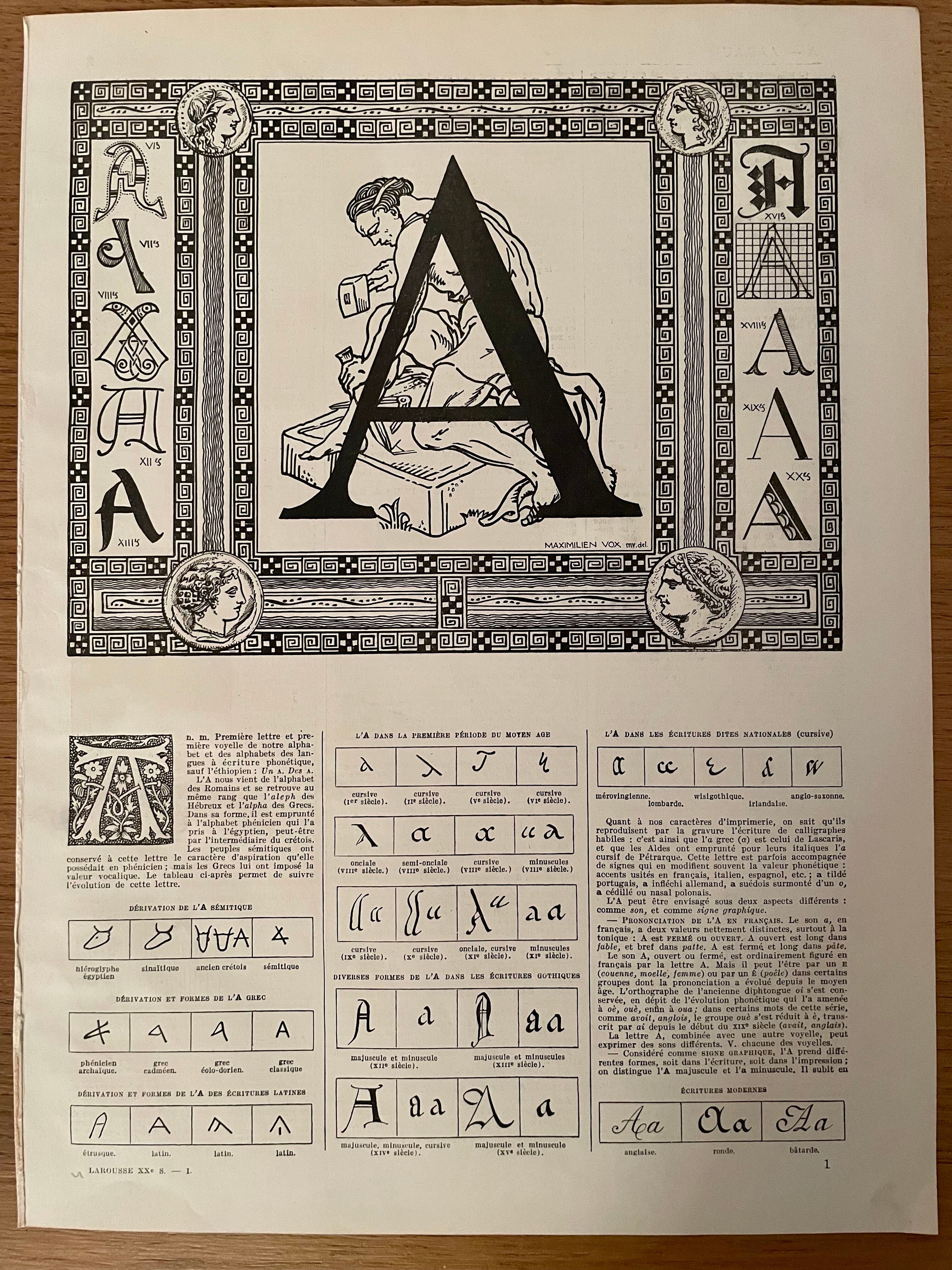 Lithograph letter A - 1930