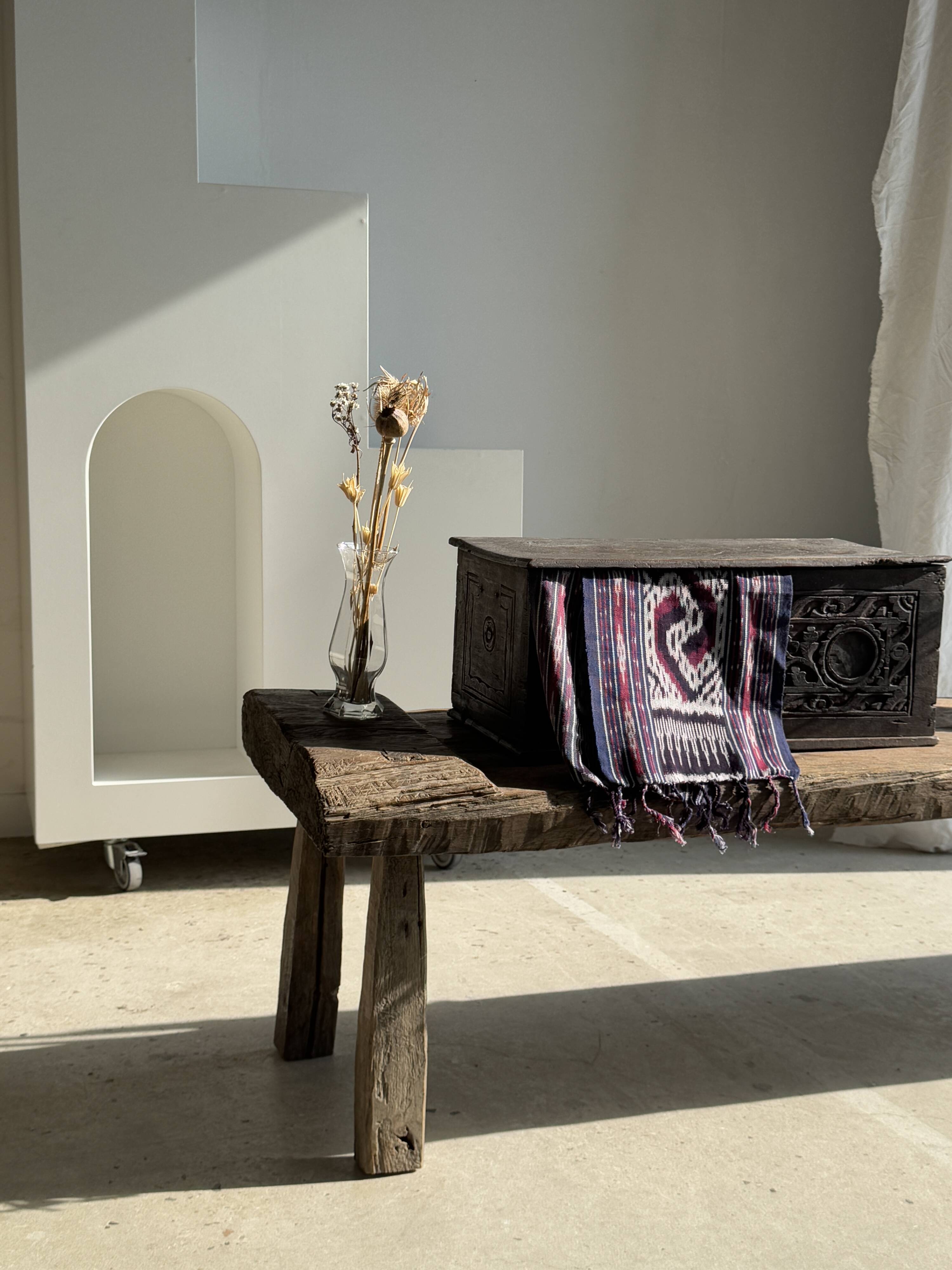 Very large bench in old teak H:50cm L:2m06