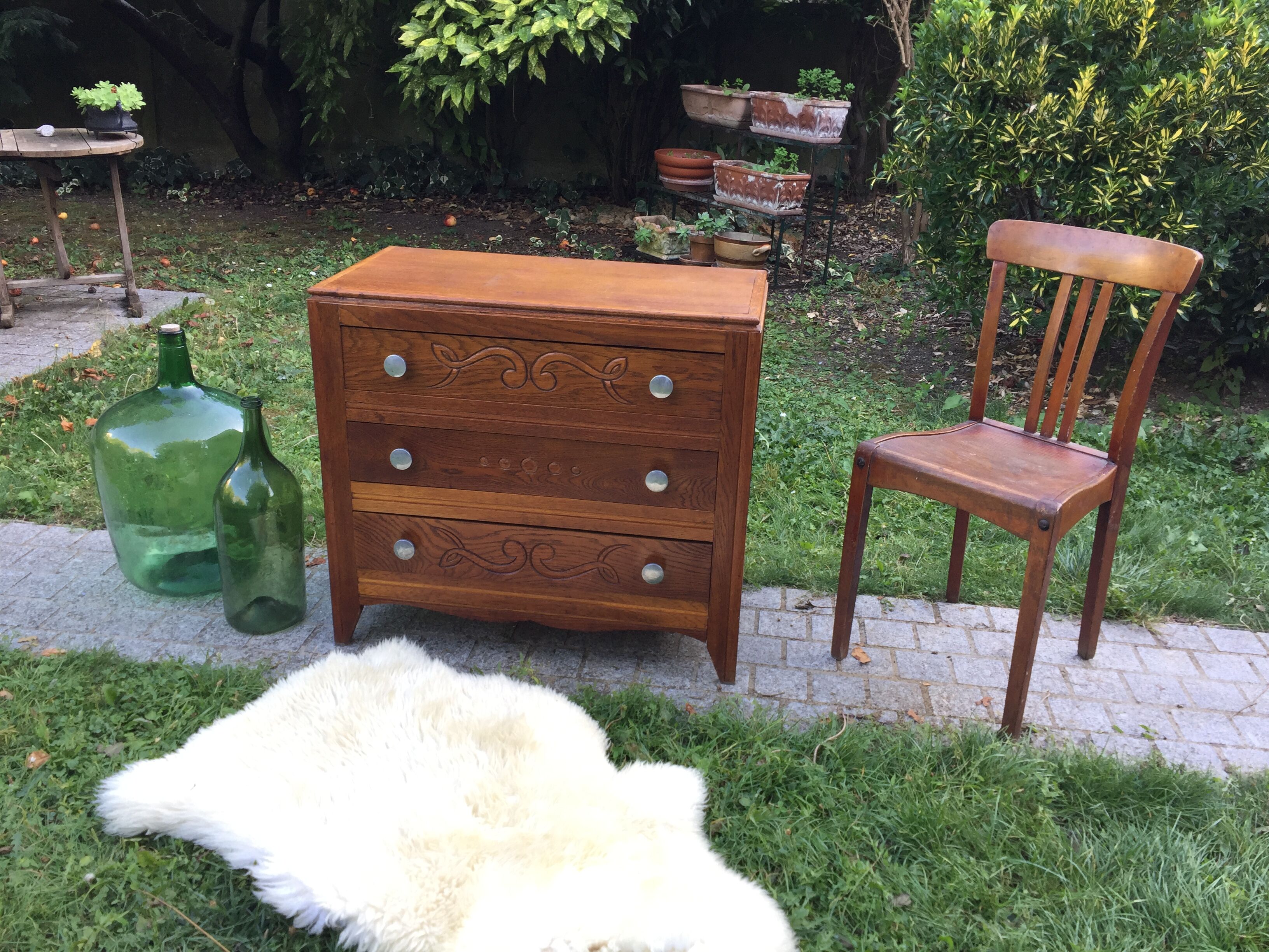 Chest of drawers vintage 1940 in oak