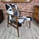 Restored Mid-Century Armchair by Henryk Lis - Cowhide Velour - 1960s