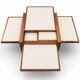 Table modulable Hexa de Bernard Vuarnesson pour Bellato. 1980