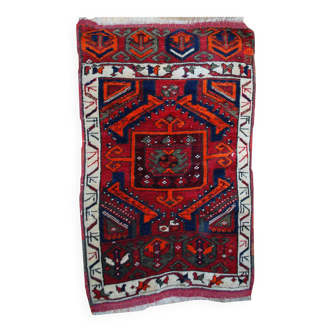 Handmade antique collectible Turkish Yastik rug 61cm x 110cm 1890s