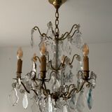 Bronze chandelier and crystal tassels, Louis XVI style