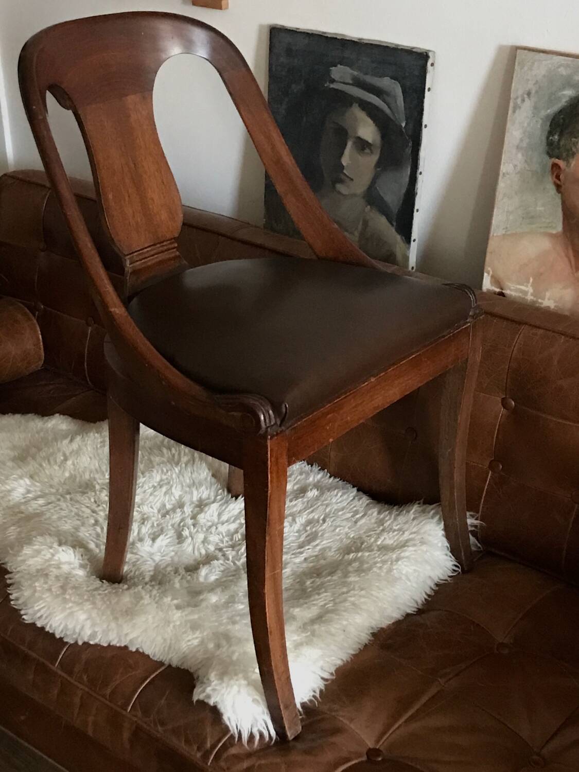 Art deco office chair gondola back