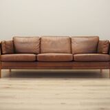 Brown leather sofa, Danish design, 1970s, production: Denmark