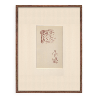 Gravure sur bois antique originale d'aristide maillol