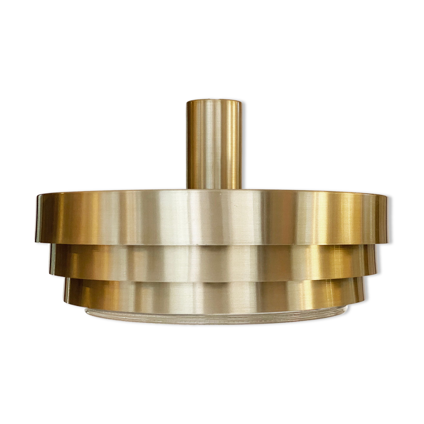 Aluminum and glass pendant light by Vitrika. Denmark 1970s