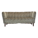1960s, Danish 3-seater curved sofa, furniture velour, beech wood legs.
