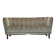1960s, Danish 3-seater curved sofa, furniture velour, beech wood legs.