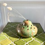 Vase pique flowers cracked ceramic