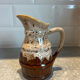 Vintage ceramic pitcher / jug - Speckled glaze effect and relief