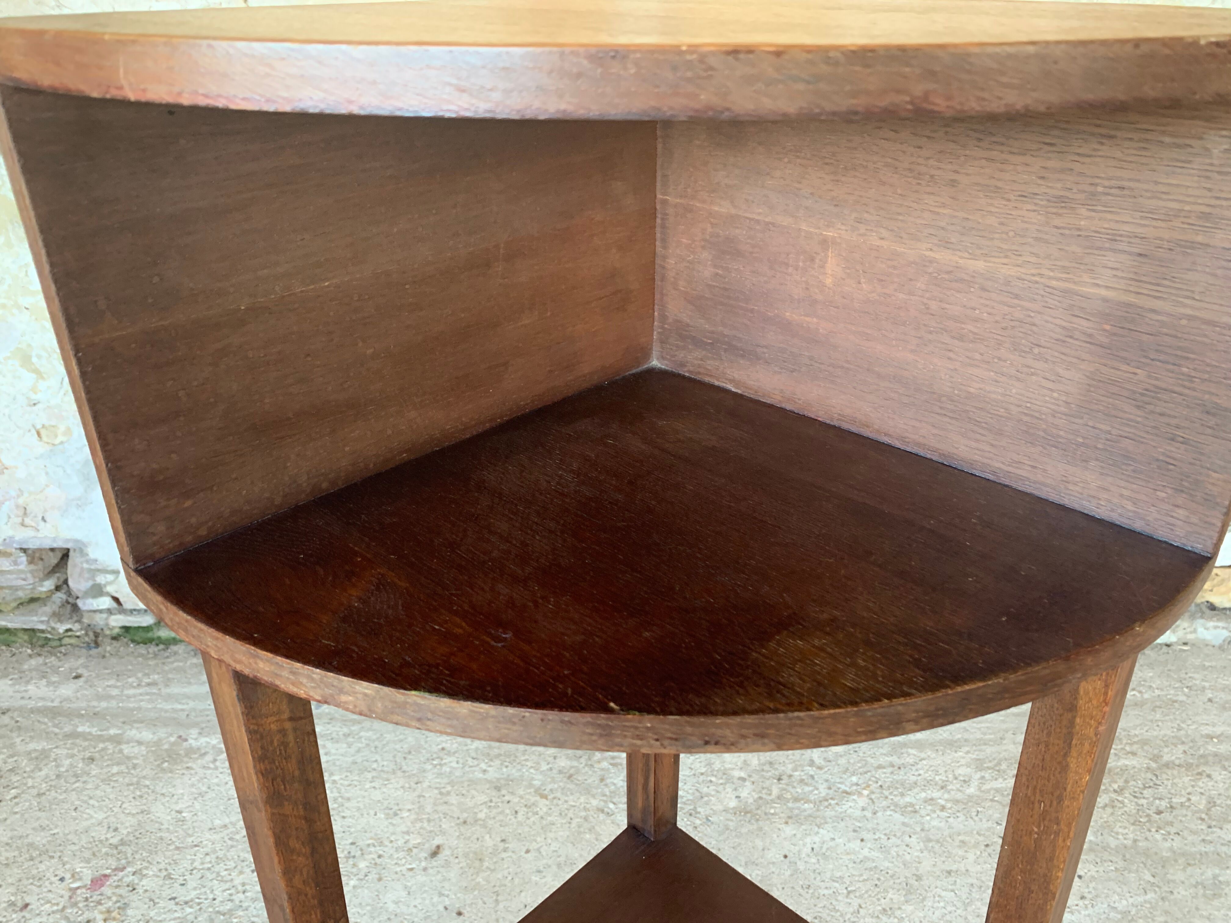 Vintage corner shelf on tripod legs, circa 50/60