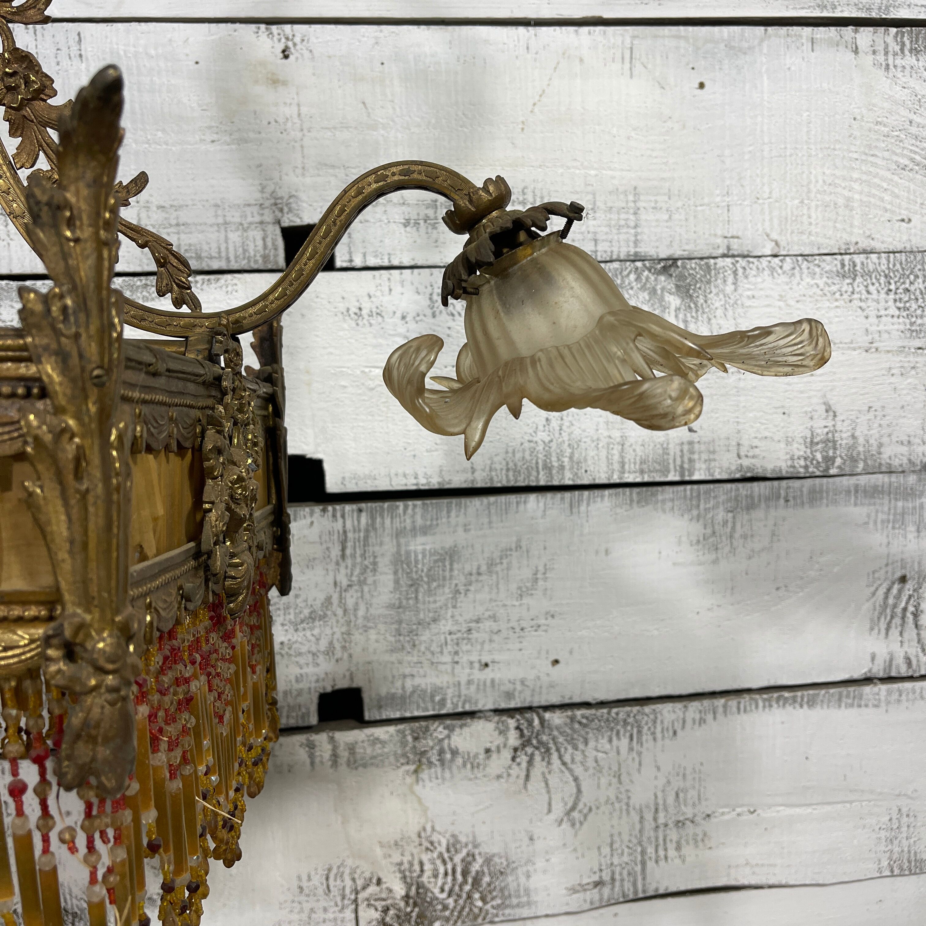 Antique brass chandelier