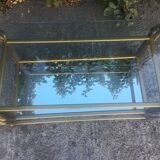 Table basse à deux plateaux verre et miroir