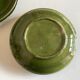 Set 5 plates flat caps dessert in green glazed earth 1960
