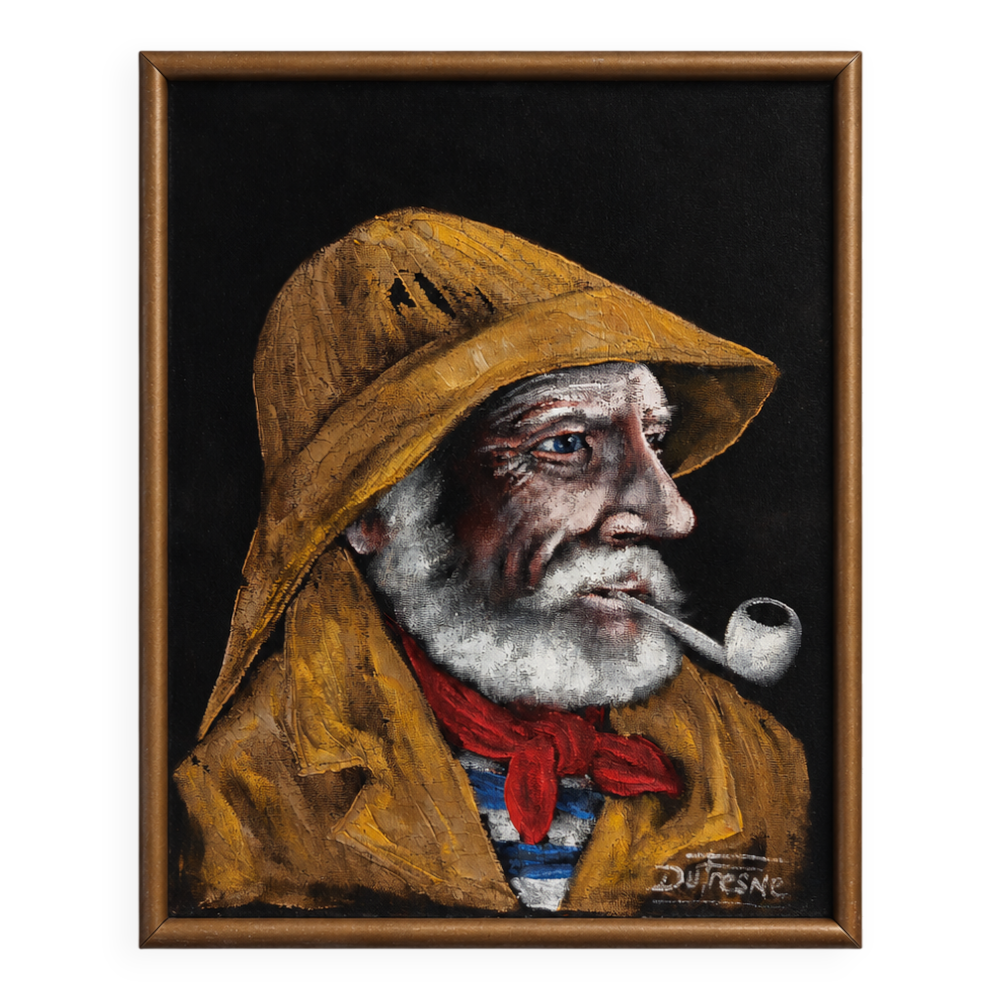 Portrait de marin breton à la pipe – signé Dutresne