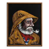 Portrait de marin breton à la pipe – signé Dutresne