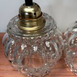 Paire d’appliques murales en verre vintage