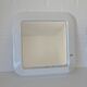 Square Wall Mirror With Shelf / Vintage White Plastic Space Age 1970