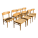 8 dining chairs in oak  w/ paper cord