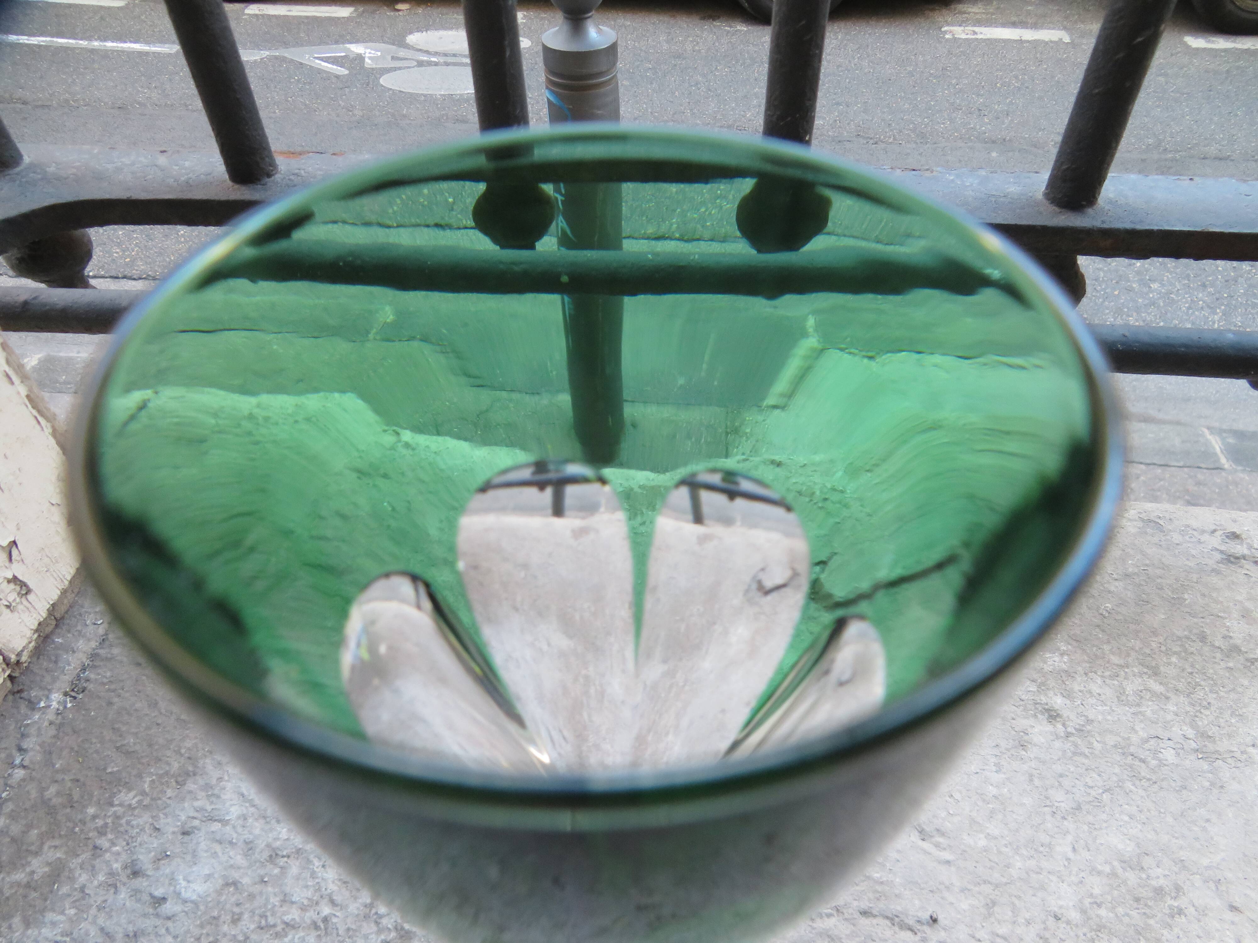 Baccarat crystal 12cl wine glass Genova model lined in fir green 19cm